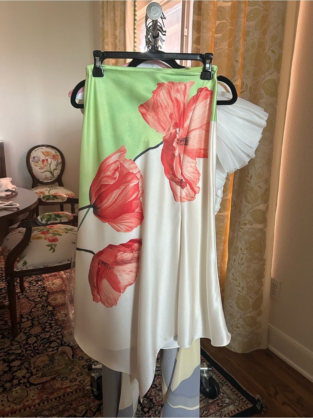 Alice + Olivia | Harmony Drapey Slit Asymmetric Skirt | Dream Life Sharp Green